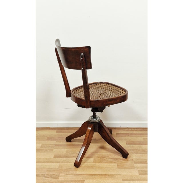 Antique Swivel Desk Chair in Beech, 1890s For Sale - Image 4 of 16