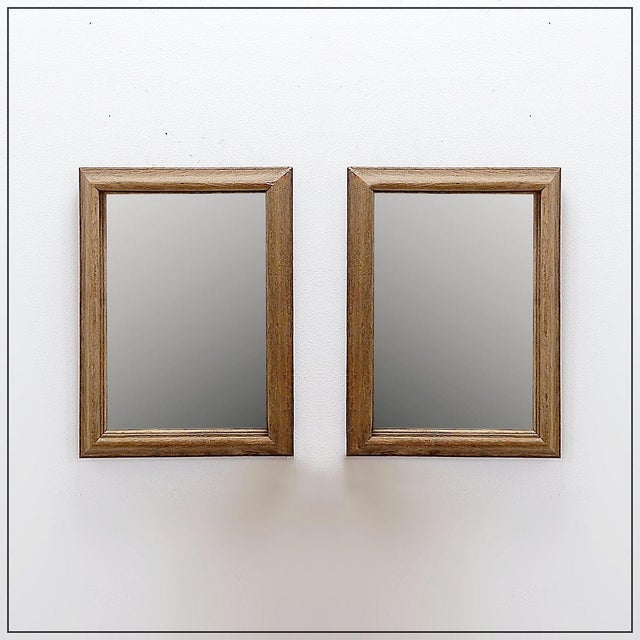 Rustic Rectangular Wall Mirrors with Wooden Frames, 1950s, Set of 2 For Sale - Image 16 of 16