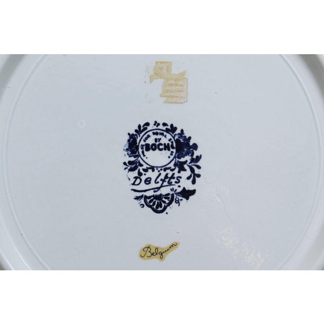 1940’s Belgian Boch Delft Blue Platter Signed J Sonneville For Sale In Tampa - Image 6 of 7