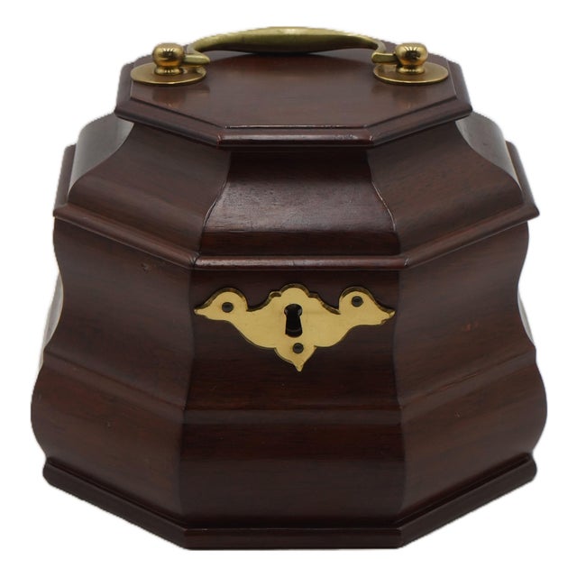 Virginia Metalcrafters Colonial Williamsburg Mahogany Tea Caddy For Sale