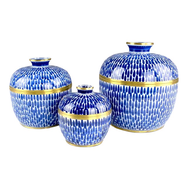 Currey & Company Plavan Jars - Set of 3 For Sale