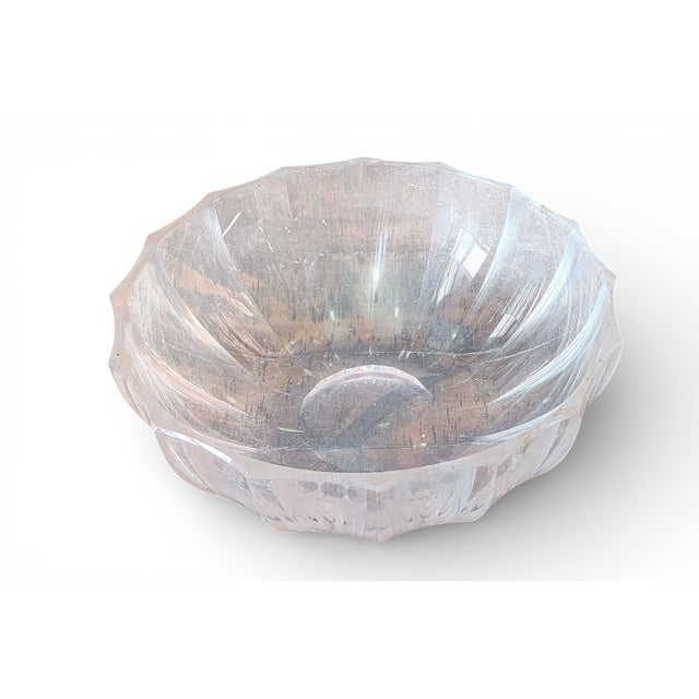 A Good Faceted Paneled Crystal Serving Bowl, Nachtmann Glass Co, C1970s 8.5" D For Sale - Image 4 of 6