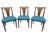 Mid-Century Modern Lawrence Peabody for Nemschoff Model 304 Dining Chairs Newly Reupholstered in Full-Grain Teal Boxed...