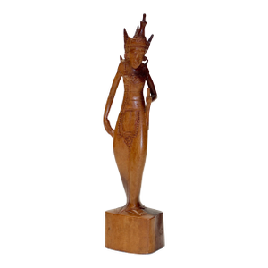 1950s Indonsian Handcarved Wood Figure of Moon Goddess