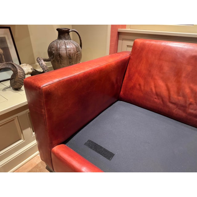 Classic Ralph Lauren Sofa in Cognac Leather For Sale - Image 10 of 12