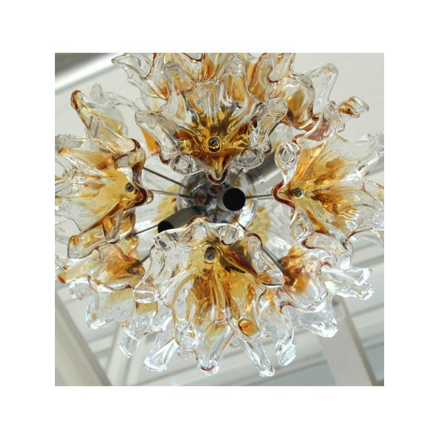 Gold Sputnik Fiore Chandelier attributed to Venini, 1970s For Sale - Image 8 of 16