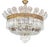 Large Italian Gilded Bronze and Crystal 6-Light Chandelier, 1960s For Sale