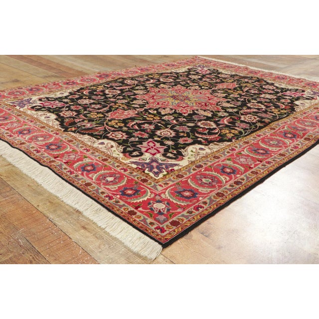 Textile Vintage Persian Tabriz Rug - 04'10 x 06'04 For Sale - Image 7 of 10