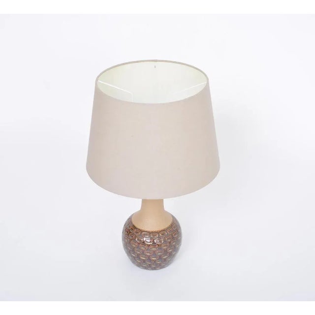 Mid-Century Modern Danish Lamp in Stoneware with Graphic Pattern from Soholm, 1970s For Sale - Image 4 of 9