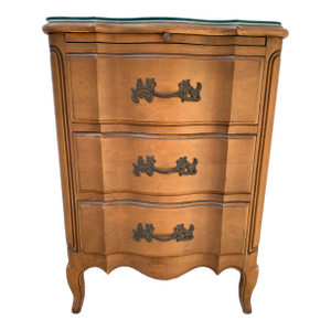 1960s 3-Drawer Nightstand With Glass Top