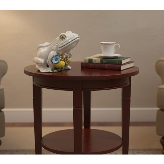 Italian Hand-Painted Majolica Ceramic Frog Garden Sculpture For Sale In West Palm - Image 6 of 8