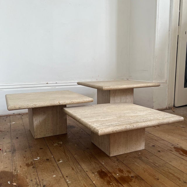 Mid-Century Italian Travertine Nesting Tables, Set of 3 For Sale - Image 6 of 16