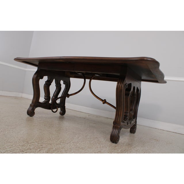 French Louis XIV Style Walnut Dining Table For Sale - Image 11 of 15