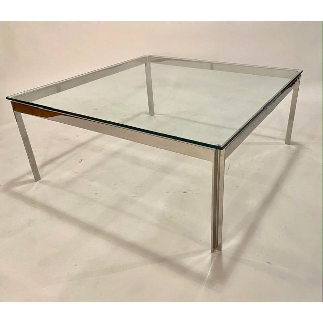 Mid-Century Modern Chrome and Glass Cocktail Table For Sale - Image 6 of 6