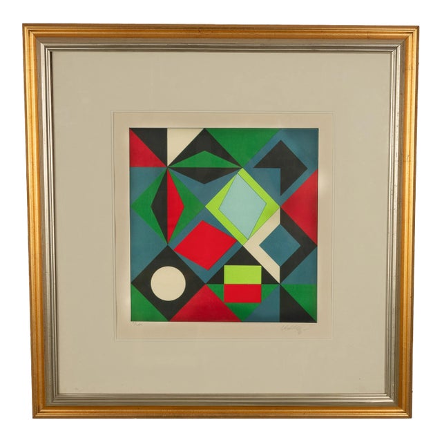 Original Op Art Abstract Color Screenprint "Planetary Folklore" by Victor Vasarely 1968 Signed #2/250 For Sale