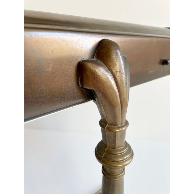 Brass Mid 20th Century Art Deco Brass Library Bankers Desk Lamp For Sale - Image 8 of 12