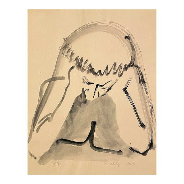 1963 Neil Meitzler Mid Century Modern Figure Painting For Sale