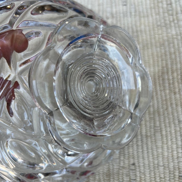 Glass Antique American Flint Glass Compote "Diamond Thumbprint" Pattern, Circa 1850's For Sale - Image 7 of 11