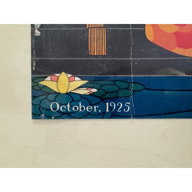 Art Deco 1925 Original Asia Magazine Cover, October, Frank McIntosh, Art Deco, Matted For Sale - Image 3 of 6