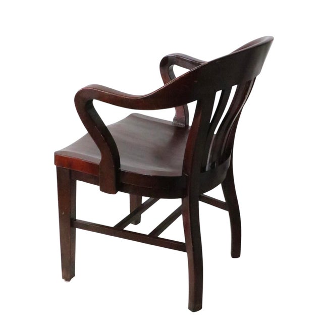 Brown Pr. Vintage Bank of England Jury Chairs by the Marble & Shattuck Furniture Company For Sale - Image 8 of 18