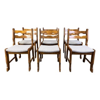 Vintage Brutalist Dining Chairs, 1960s, Set of 6 For Sale