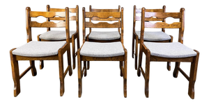 Vintage Brutalist Dining Chairs, 1960s, Set of 6