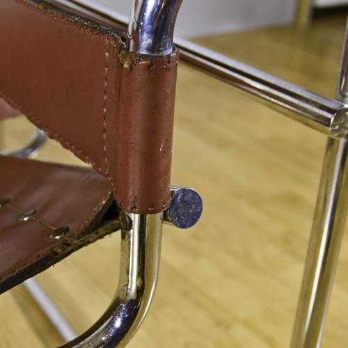 Animal Skin Model B3 Wassily Chair in Cognac Leather by M. Breuer for Knoll, 1940s For Sale - Image 7 of 9