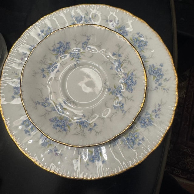 Vintage Paragon "Remember Me" Fine Bone China Teacup Trio – 3-Piece Set For Sale - Image 4 of 6