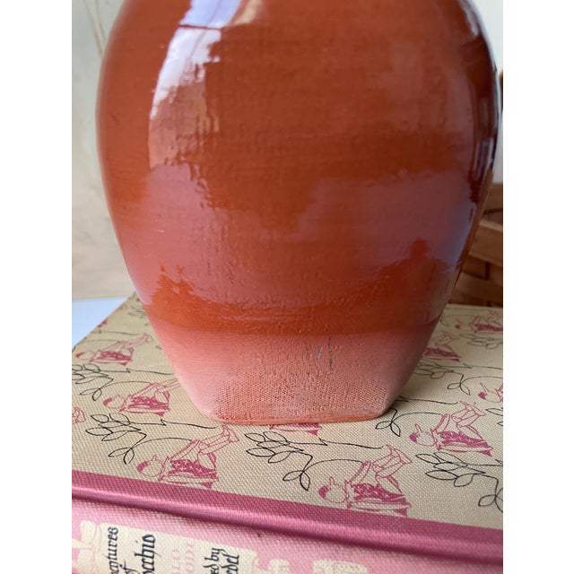 1980s Signed Gary Nieter Terracotta Pottery Vase Rustic Farmhouse French Country Artisan Jug For Sale - Image 5 of 9