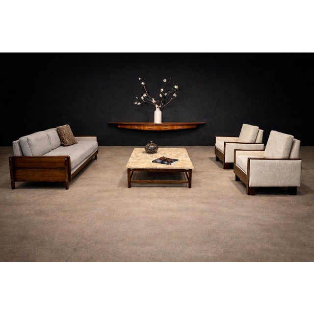 Coffee Table in Solid Rosewood & Marble by Jorge Jabour for Móveis Cantu, Brazilian Modern, 1960s – Lot 645 For Sale - Image 10 of 14