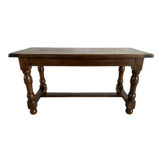 Vintage French Farmhouse Walnut Side Coffee Table For Sale