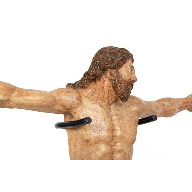 Spanish Polychromed Carved Corpus Christi Statue Sculpture, 18th/19th Century For Sale - Image 9 of 18