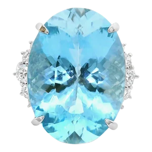 14.39 Carat Aquamarine & Diamond Platinum Ring Size 6.25