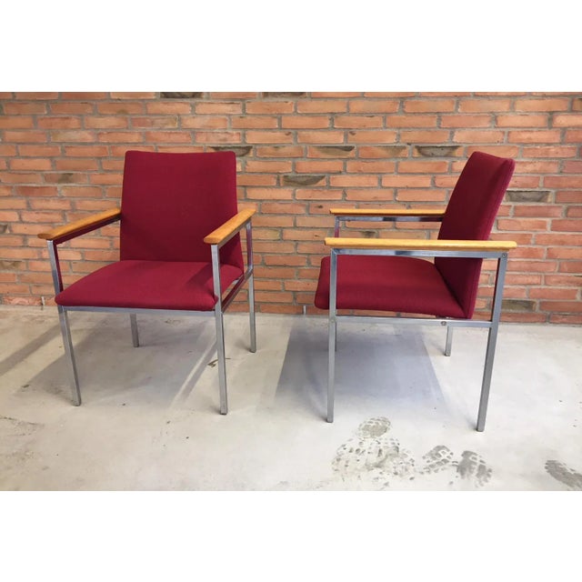 Wood Set of Armchairs by Sigvard Bernadotte for France & Søn, 1970s For Sale - Image 7 of 10