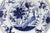 Late 18th century Delft peacock motif blue & white plate, Dutch. A grand garden with peacock & flowers, the border also...
