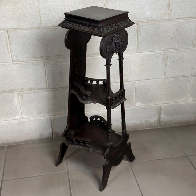 Antique Wooden Column Pedestal from Artigianato Italiano, 1900s For Sale - Image 15 of 15