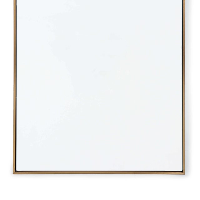 Traditional Regina Andrew Hanging Rectangle Mirror in Natural Brass For Sale - Image 3 of 5