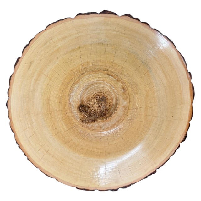 Mustard Turned Ash Wood Bowl For Sale - Image 8 of 8