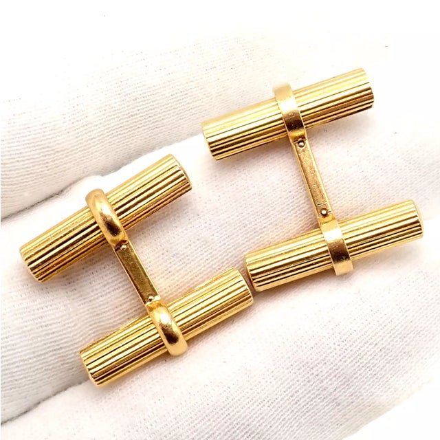 Vintage Van Cleef & Arpels Yellow Gold Bar Cufflinks, A Pair For Sale In Philadelphia - Image 6 of 11