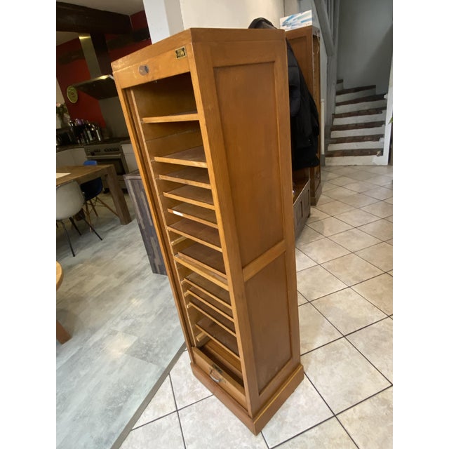 1950s Oak Roll-Top Filing Cabinet, 1950s For Sale - Image 5 of 18