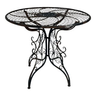 Vintage Ornate Metal Outdoor Table For Sale