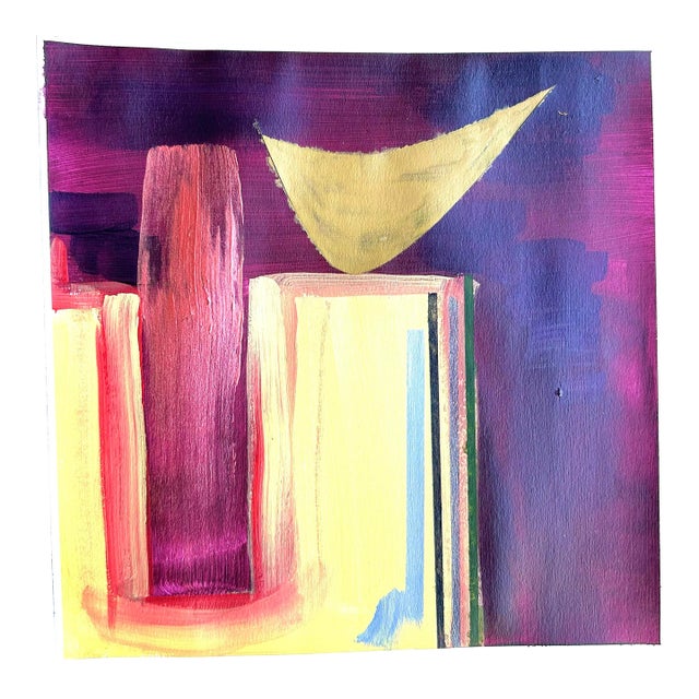 Abstract Geometric Color Study Acrylic Painting by Erik Sulander on Paper For Sale