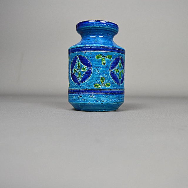 Bitossi Ceramic Vase in Blue Rimini Liberty by Aldo Londi for Bitossi, 1957s For Sale - Image 4 of 12