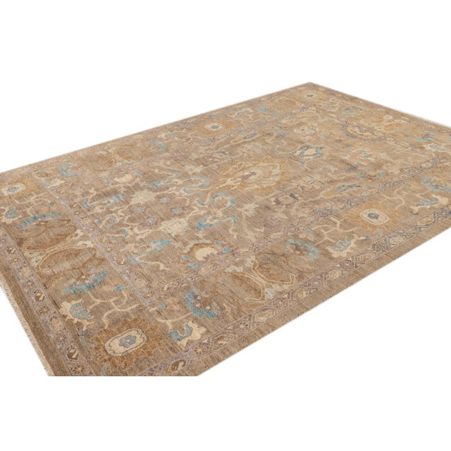 21st Century Modern Sultanabad Rug 7 X 10 For Sale - Image 9 of 10