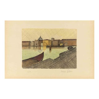 Alcione Gubellini, View of Venice, Etching, Mid-20th Century For Sale