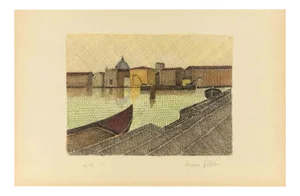 Alcione Gubellini, View of Venice, Etching, Mid-20th Century