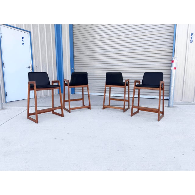 1960s 1960s Danish Modern Teak Barstool Set of 4 For Sale - Image 5 of 12