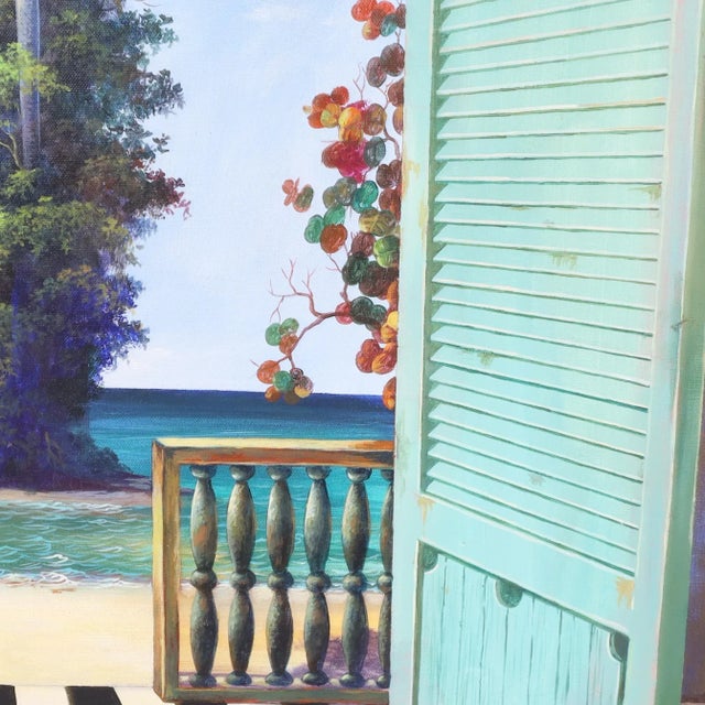 Early 21st Century Painting on Canvas a View From a Beach House by Armando Mejia For Sale - Image 5 of 6