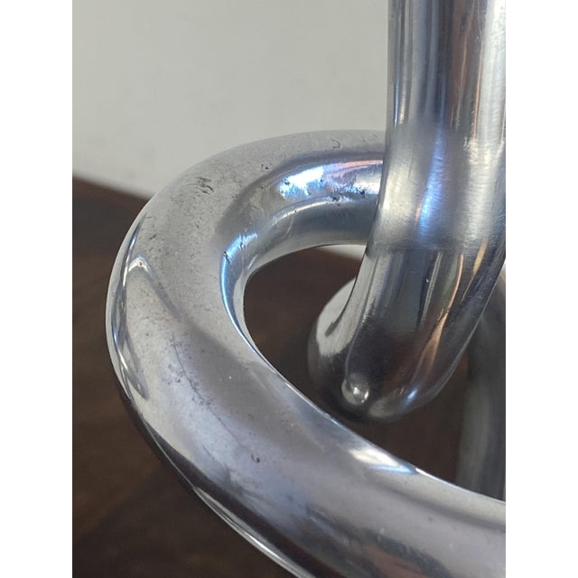 Large Knot-Shaped Aluminum Candlesticks, Italy, 1970, Set of 2 For Sale - Image 10 of 17