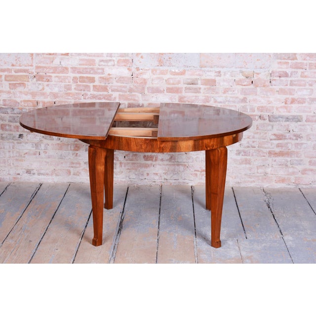 Art Deco Extendable Dining Table in Beech and Walnut, 1920s For Sale - Image 9 of 15